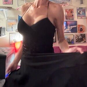 CLOSING MY CLOSET SALE!! Watch Video: Betsey Johnson Black Spaghetti Strap Dress